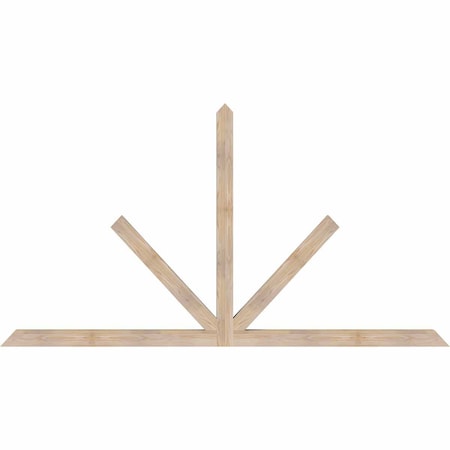 Ekena Millwork Saratoga Smooth Timber Gable Bracket, Douglas Fir, 96"W x 52"H x 3 1/2"D x 3 1/2"F, 13/12 Pitch GBW096X52X0404SAR00SDF